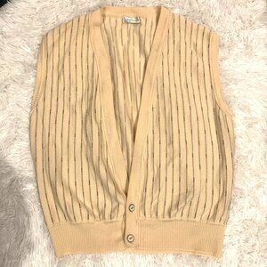 Vintage 1993 Gianni Versace Made In Italy Wool Blend Sweater Vest Striped Large